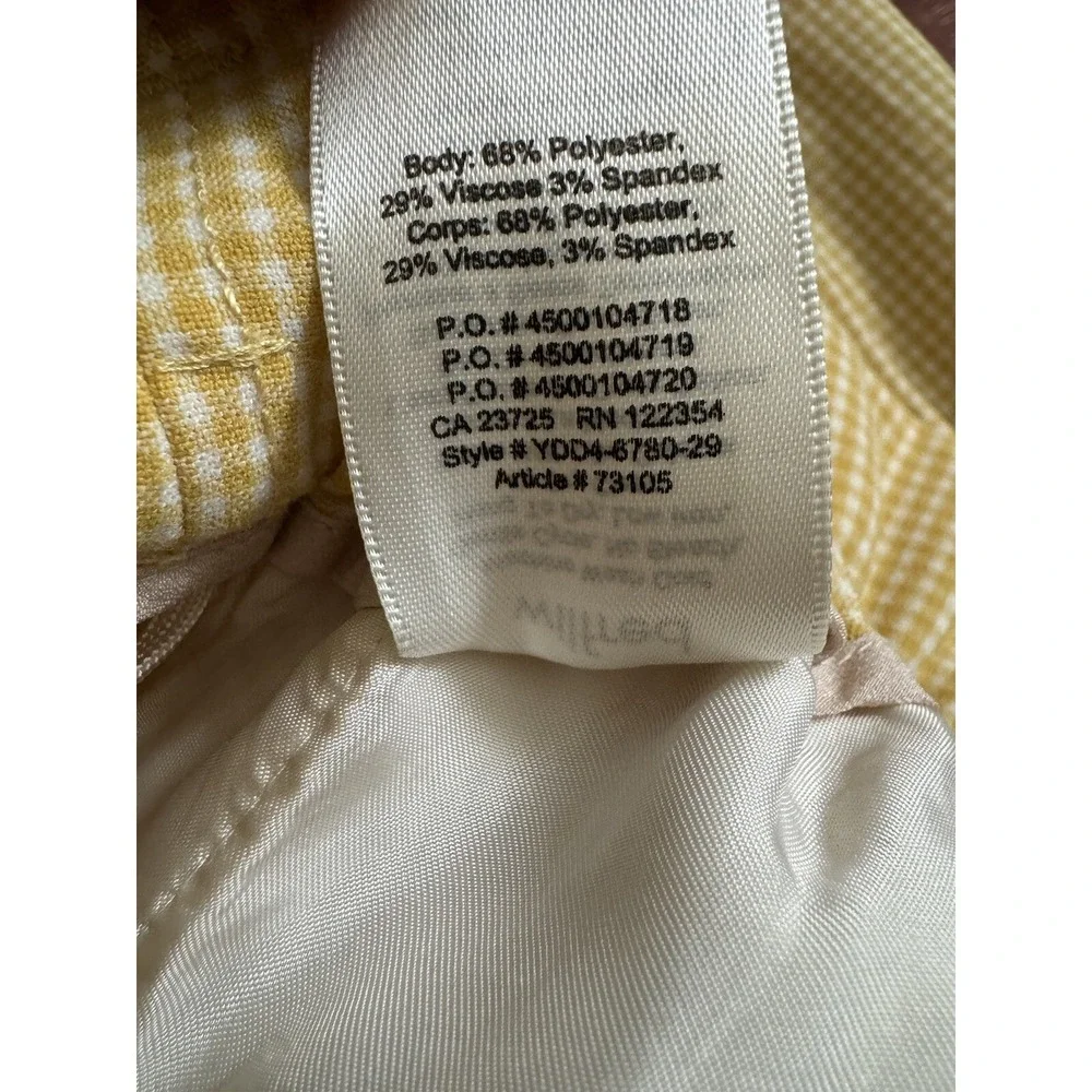 Aritzia Wilfred Checkered Yellow Shorts, Size 4‎